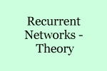 Session: Recurrent Networks – Theory